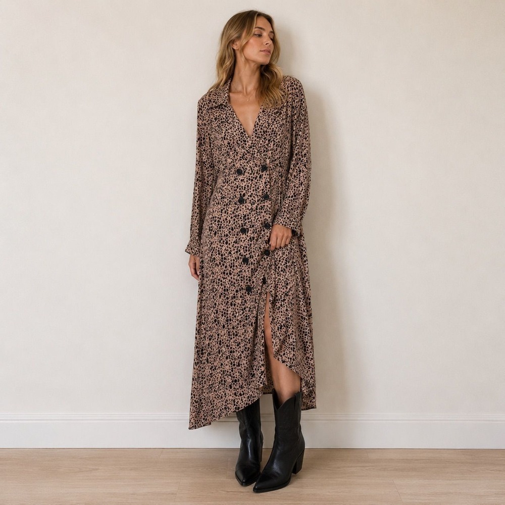 Free People Shirt Dress Size XS Boho Maxi Length Duster